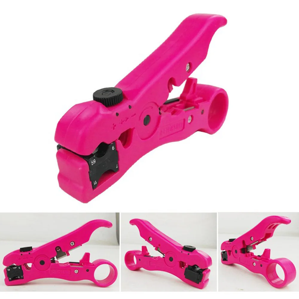 

Network Coaxial Cable Stripper Cutter Rotary Coax Stripper Flat or Round UTP RG6 RG59 RG7 RG11TV Satellite Crimping Pliers Tool