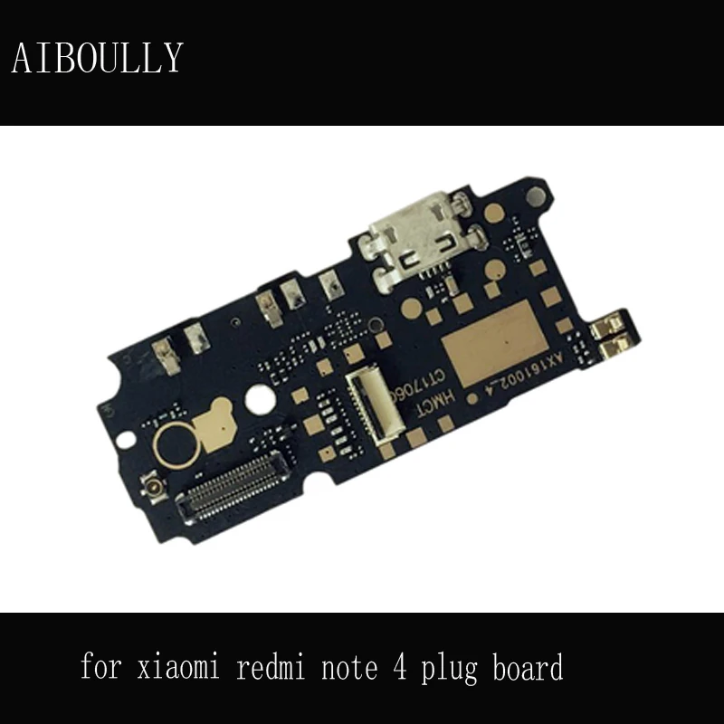 AIBOULLY USB разъем зарядный порт док-станция гибкий кабель с микрофонной платой для Xiaomi Redmi Note 4 Note 4X штепсельная плата кабель