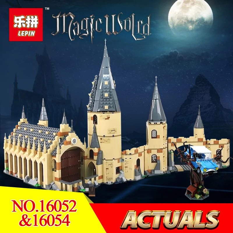 

Harry Magic Portter Movie Series Lepin 16052 Hogwarts Great Wall+16054 Whomping Willow Model Toys Compatible Legoing 71043 75953