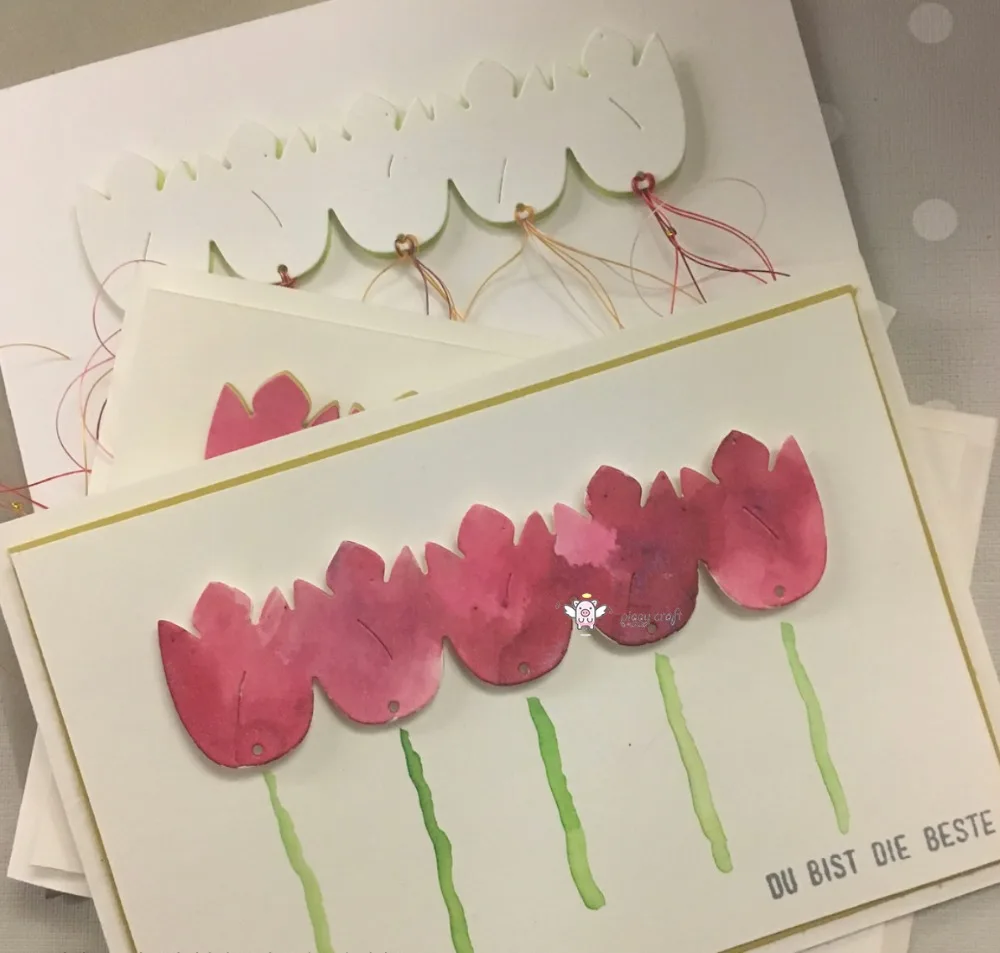 

Mmao Crafts Metal Steel Cutting Dies tulip Flower decoration Stencil For DIY Scrapbooking Paper/photo Cards Embossing Dies
