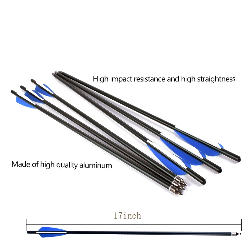 12 Piece Crossbow Carbon Arrows 17-22/" Archery Bolt Target Practice Hunting Blue