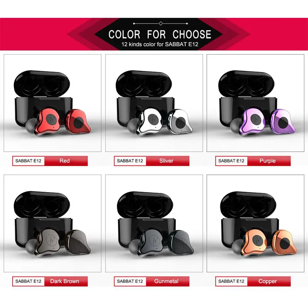 

Sports Earset Type-c & charging box Sabbat E12 TWS Wireless Bluetooth Earphones 5.0 Auto-Pairing In-ear for Driving running r25