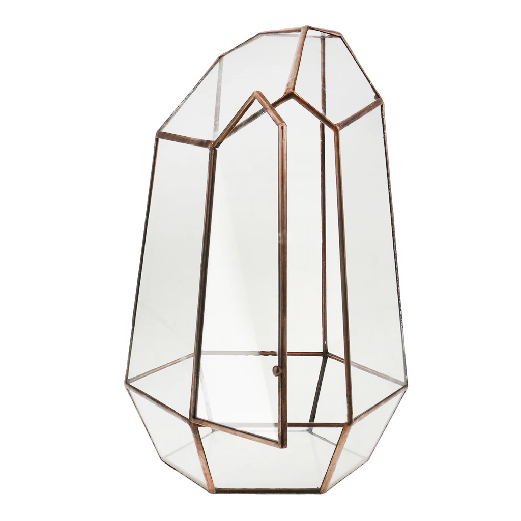 Irregular Glass Geometric Terrarium Box Tabletop Succulent Plant Planter