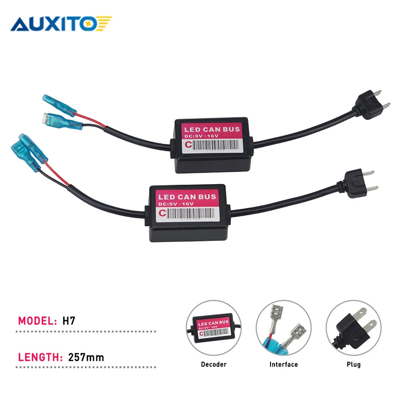 

Auxito H7 LED Canbus Decoder For Car Led Headlights H8 H11 9005/HB3 9006/HB4 H4/9003 Warning Canceller Error Free Load Resister