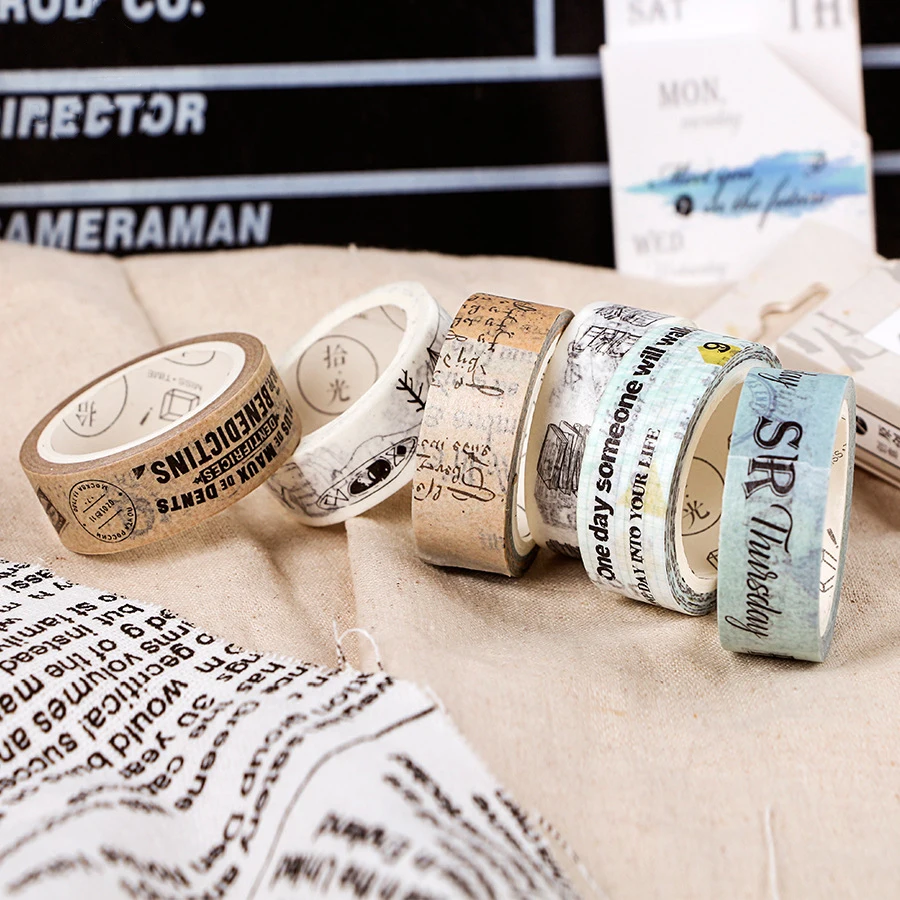 15mm 7m Retro Sentence Letter Week Washi Tape Vintage DIY Masking Tape 
