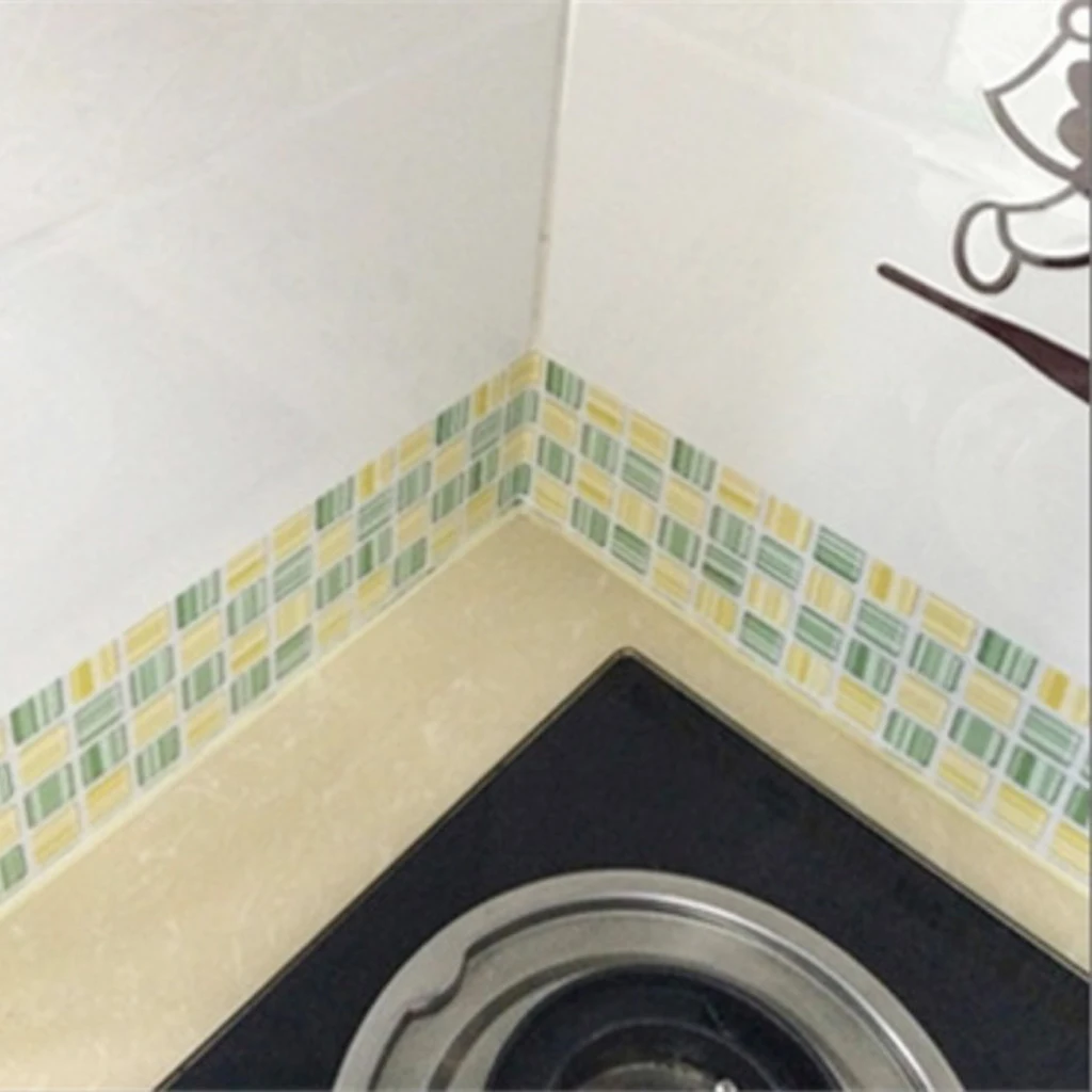 PVC Tile Floor Waistline Wall Paper Sticker Mosaic Decal Water-proof  Floor for Kitchen Bathroom Home Refurbishment DIY Decor 