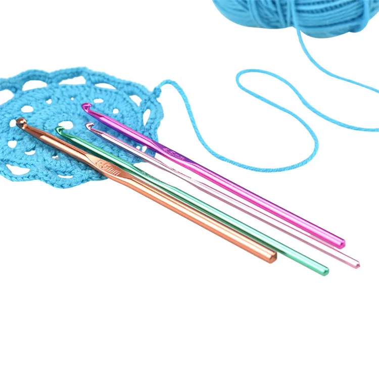 KOKNIT, 1 шт., Алюминиевые крючки для вязания крючком, разноцветные, смешанные, 2-10 мм, спицы для вязания, рукоделие, пряжа, швейная игла для мамы, подарок