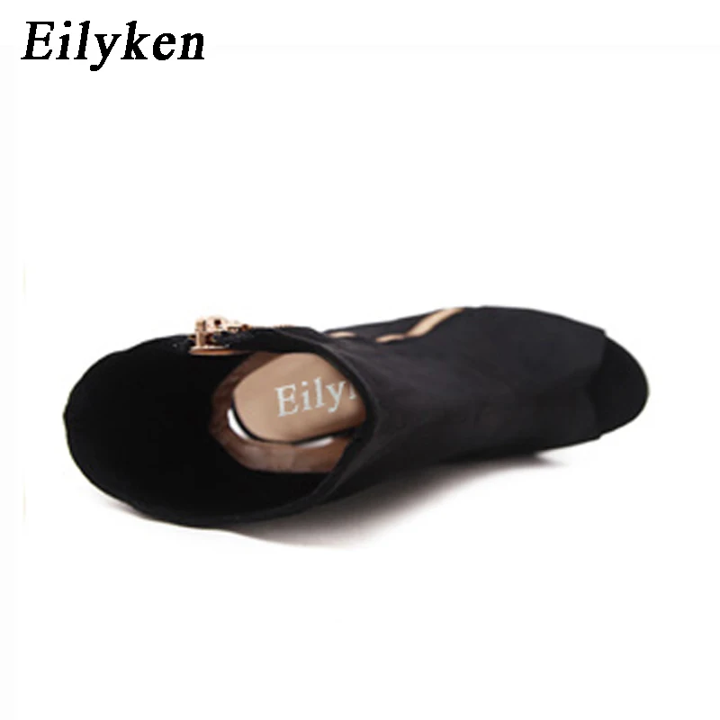 Eilyken/женские пикантные ботильоны; туфли-лодочки на шпильке с открытым носком и отворотами спереди; женские ботильоны «Челси»; сандалии-гладиаторы
