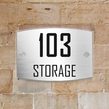 Текст персонализированные современный дом номер двери знак налет Street акриловый матовый Стекло Топ