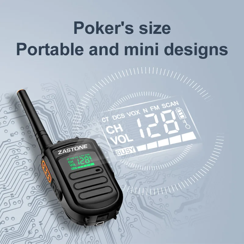 2 шт) Zastone mini9 128 каналов uhf мини тела walkie talkie двухстороннее радио 5 Вт 400-470 МГц портативный Радиоприемник