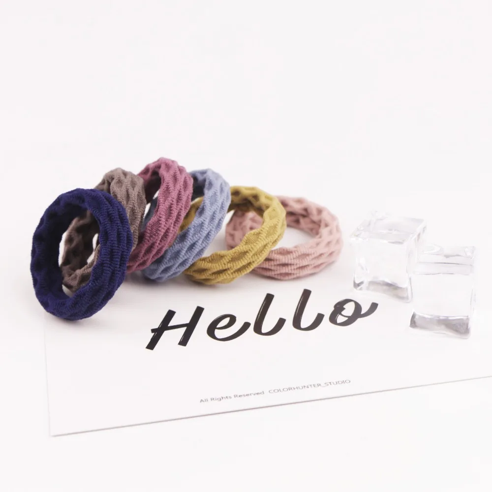 

2PCS Elastic Wave Pattern Hair Band Colorful Geometric Patterns Hair Ties Girl Scrunchy Rubber Bands Hair Accessories