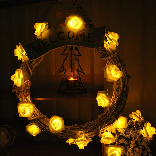 10m 38 Chrsitmas Lights Warm White Rose Led String Fairy Garlands 10m 38 Chrsitmas Lights Warm White Rose Led String Fairy Garlands Navidad Guirlande Lumineuse Flashing