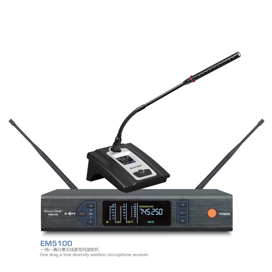 True diversity Professional wireless conference microphone system one
