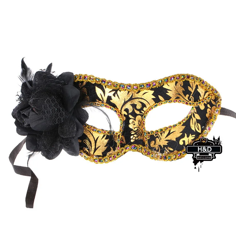 Party Mask Black Floral Pattern Masquerade Ball Masks Flower