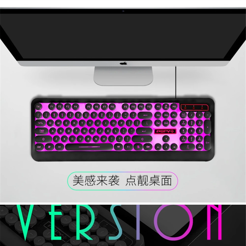 

Colorful Gaming Keyboard Imitation Mechanical Keyboard W Backlit Gamer Keyboard Wired USB Game keyboards for Computer For Mac OS