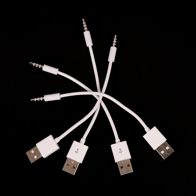 3.5mm AUX Audio To USB 2.0 Male Charge Cable Adapter Cord For Car MP3