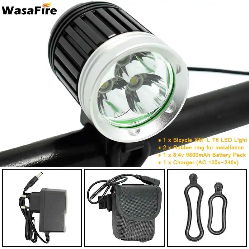 WasaFire 5400 Lumens 3* T6 LED Bicycle Headlight Modes Mountain