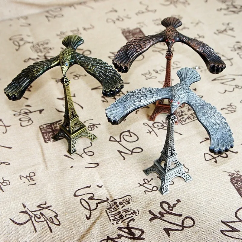 

Fashion Europe Metal Model Bird And Tower Building Figurines Living Room Study Office Home Decoration Accessories Wedding Gifts