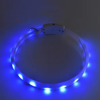 

2.5cm Glowing Led Collar Dog Silicone Collar Usb Charging Luminous Dog Collar Light Rechargeable Colorful Collars For Big Dogs