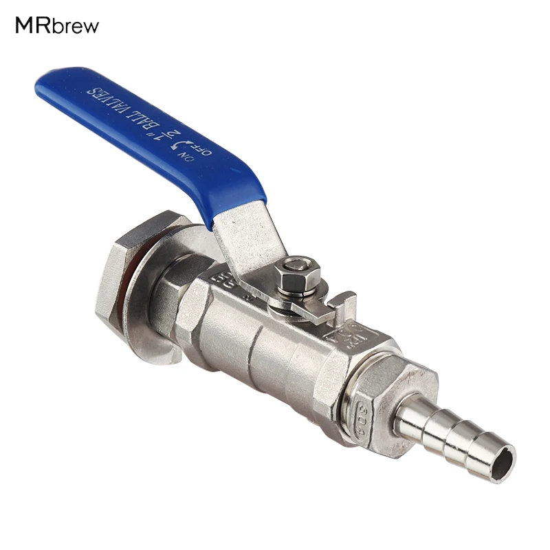 

Stainless Steel Weldless Compact Ball Valve with 1/2'' Hose Barb Home brewing Beer Kettle Pot