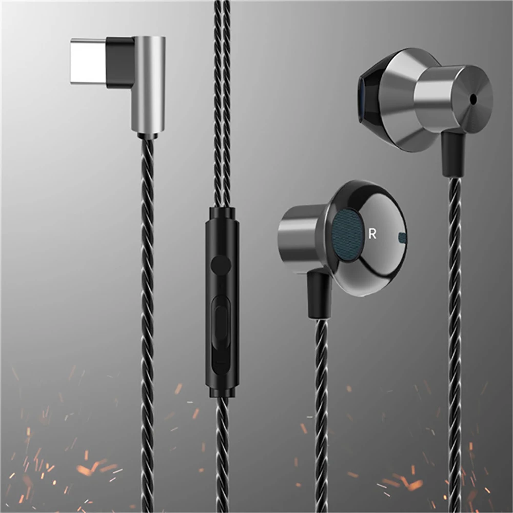 Проводные стереонаушники F13 Type C Meatl Hedset 9D с басами и сабвуфером игровые наушники