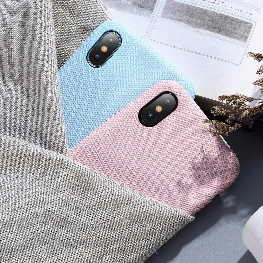Легкие Чехлы KISSCASE для iPhone X 10 Удобный Простой тканевый мягкий чехол телефона 6S 6 7 8