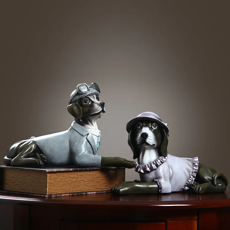 

Northern Europe Creativity Lucky dog Home decoration accessories Resin Decoration Crafts Vintage home decor Christmas gifts