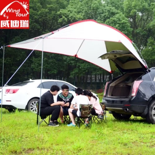 

3-4 Perseon Family Party Outdoor Self Driving Car Tent Anti Rain UV Beach Canopy Fishing Awning Car Pergola Outdoor Camping Tent