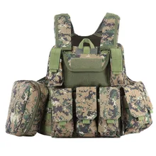 Охотничий Тактический Жилет с множеством карманов военный Molle Plate Carrier для мужчин страйкбол охота черный камуфляж жилет