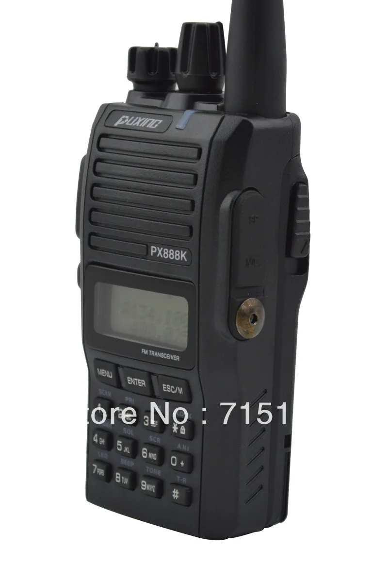 Черный цвет PUXING PX-888K двухдиапазонный VHF& UHF Профессиональный FM трансивер 5 Вт 128CH сканер радио PX 888K портативная рация