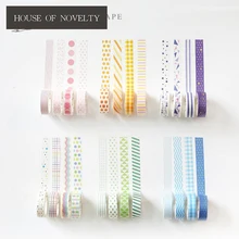 Simple Colorful Vertical Bar Decorate Washi Tape Adhesive Tape DIY Scrapbooking Sticker Label Masking Tape