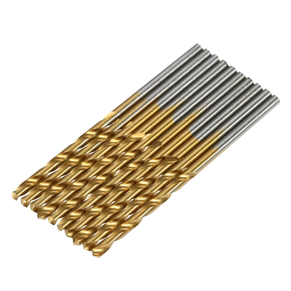 

50pcs Titanium Coated Twist Drill Bit Woodworking Wood Drilling Tool HSS Twist Drill Bits Set Metric System 1.0-3.0mm