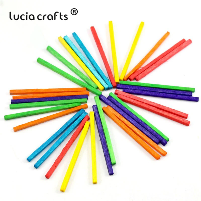 Lucia crafts около 260 шт./лот длина 4 2 см цветная деревянная палочка для детского сада