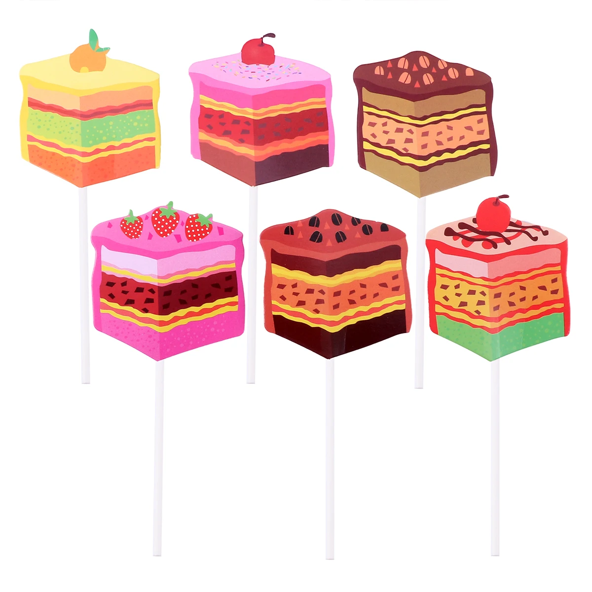 

12Pcs/Pack Little Cake Pattern Toppers Adorable Delicate Cake Inserts Dessert Cards Cake Decoration For Banquet Party Birthday