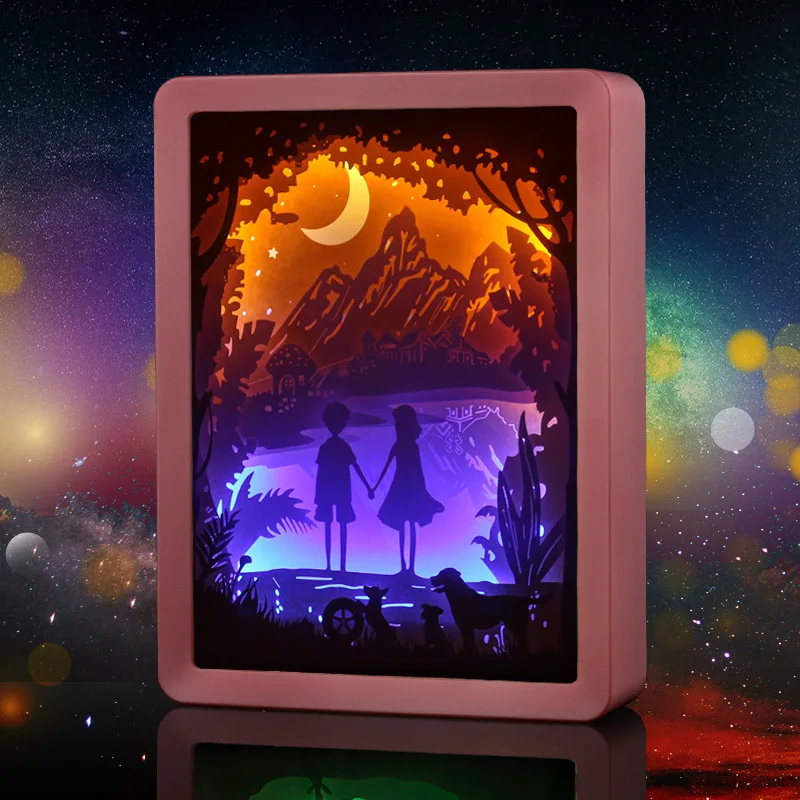 

2019 Creative 3D Paper Carving Lamp Romantic USB Novelty Lighting Laser Hollowing Moon Night Lights Handcrafted Gift Home Decro
