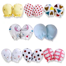 2 пары/Лот случайный цвет новорожденного перчатка для младенца Хлопок Полный перчатки Всесезонные детские защитные перчатки для мальчиков и девочек против царапин варежки