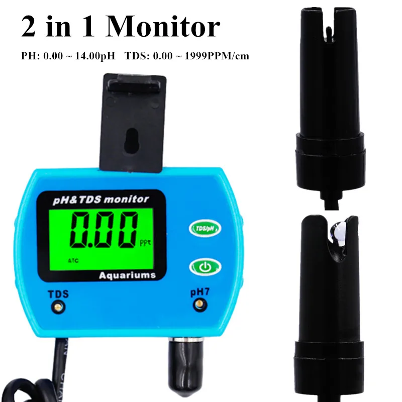Portable 2 In 1 Multiparameter Water Quality Analyzer PH TDS Tester Multi-parameter Good Monitor with Probe | Инструменты