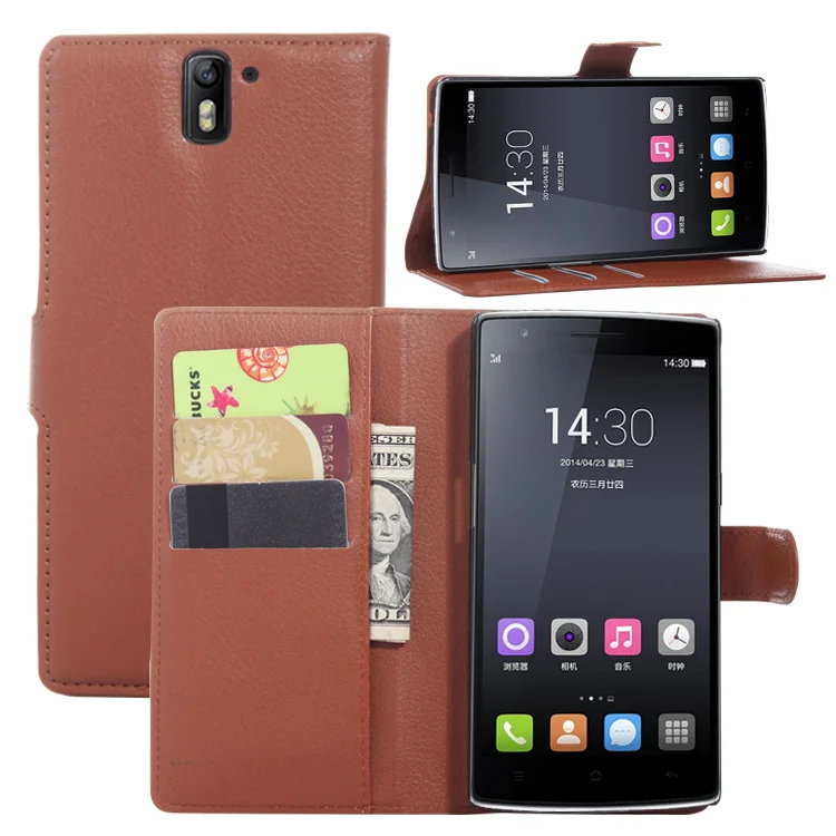 Кожаный чехол книжка для OnePlus One 1 с отделением карт|leather case|case forcase protection |