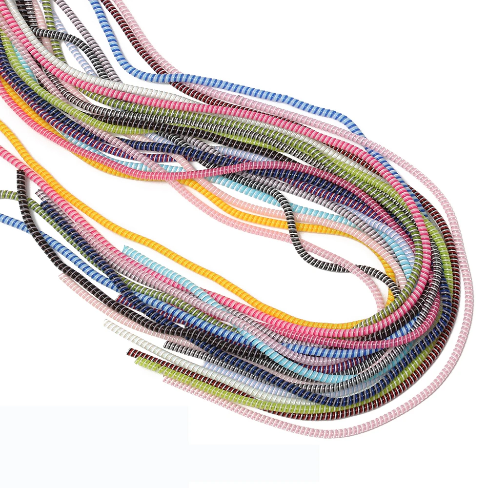 

5 Pcs 1.5M USB Charging Data Line Cable Protector Wire Cord Spring Protection Wrap Cable Winder Organizer For iPhone Android