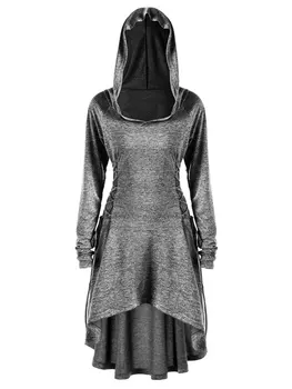 

Wipalo Autumn Women Casual Long Hoodies Sweatshirt Plus Size Lace Up Dip Hem Hoodie Femme Pullove Coat Pockets Jacket Tops