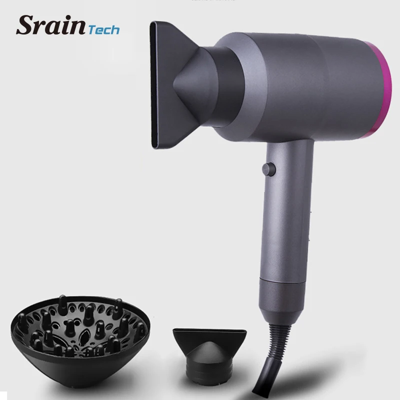 

SrainTech Hair Dryer Power 1100W Overheating Protection Drying Machine Anion Hair Dryer With 3 Nozzle Household Hair Blower