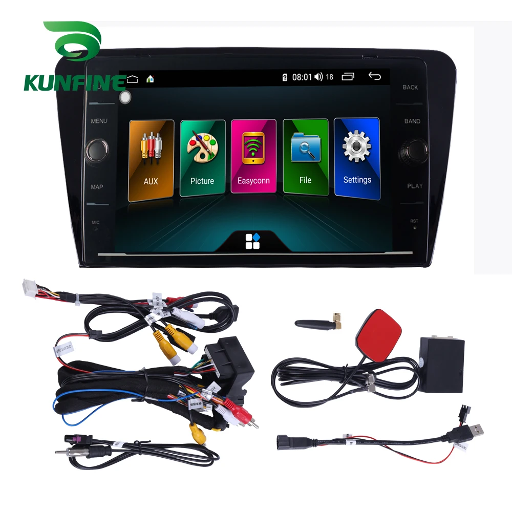 Sale Octa Core RAM 4GB Android 8.1 Car DVD GPS Navigation Player Deckless Car Stereo for Skoda Octavia 2014 Radio Head Unite Device 3