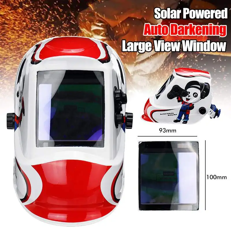 

100*93MM Large View Solar Auto Darkening Welding Helmet 4 Arc Sensor DIN5-DIN13 Welding Face Mask Lens/Goggles