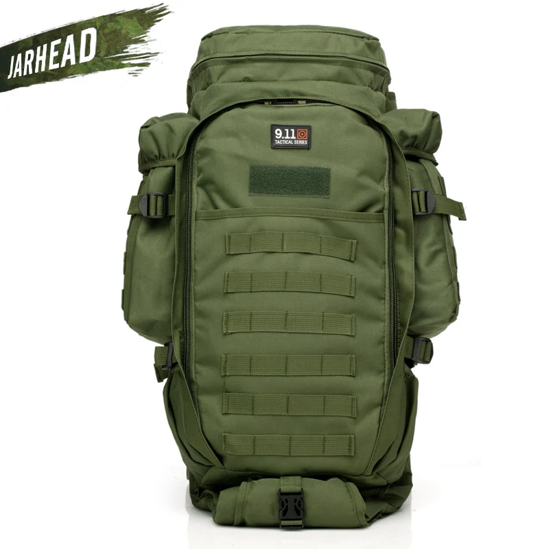 911 Military Combined Backpack 60L Large Capacity Multifunction Rifle Rucksacks Men Travel Trekking