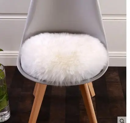 

solid color warm thick wool cushion round office chair mat for stool fluffy plush seat cushion indoor winter tataimi mat