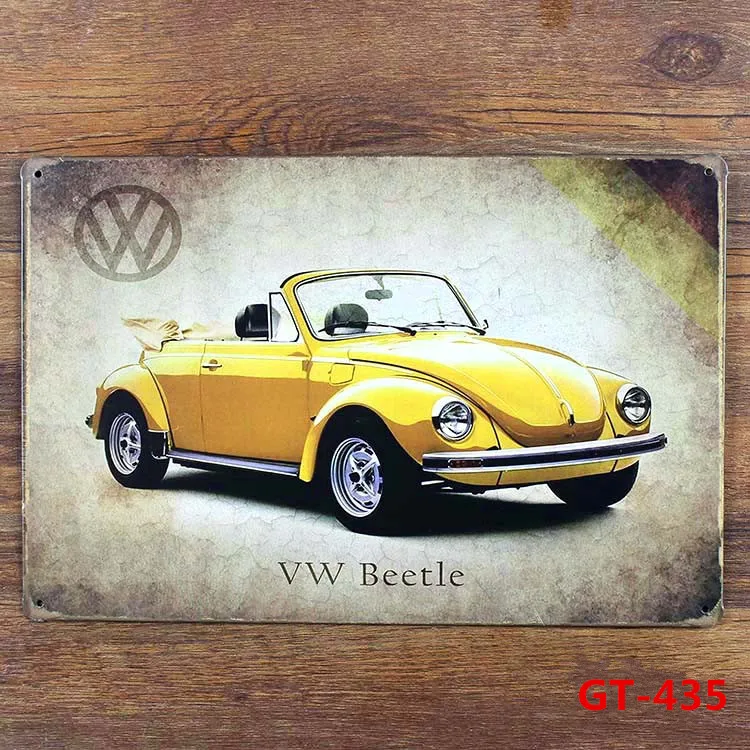 VW Beetle Vintage Metal Posters Retro Mural Painting Souvenir Store