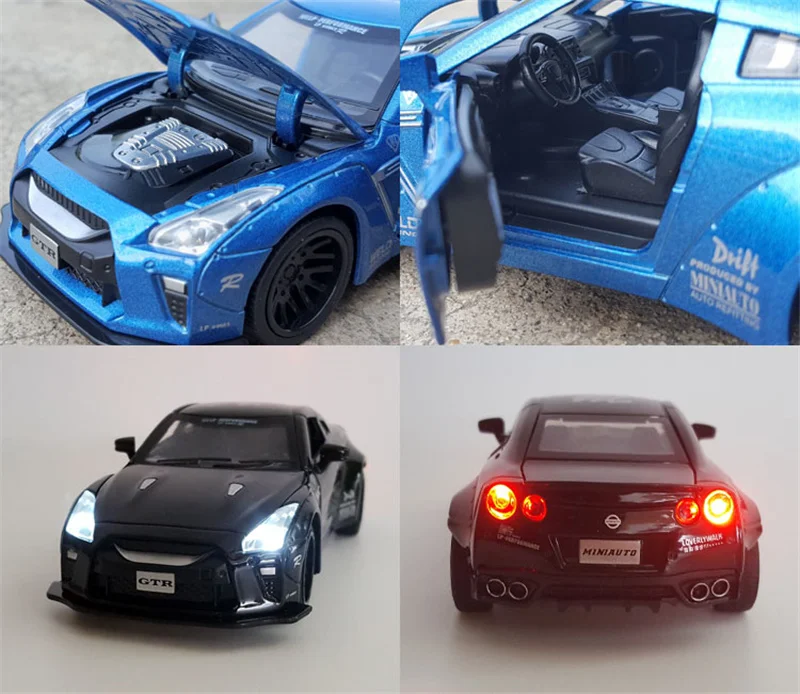 1:32 игрушечный автомобиль Nissan GTR, металлическая игрушка, гоночный автомобиль из сплава, Литые и игрушечные транспортные средства, модель автомобиля, масштабная модель автомобиля, игрушки для детей, подарок