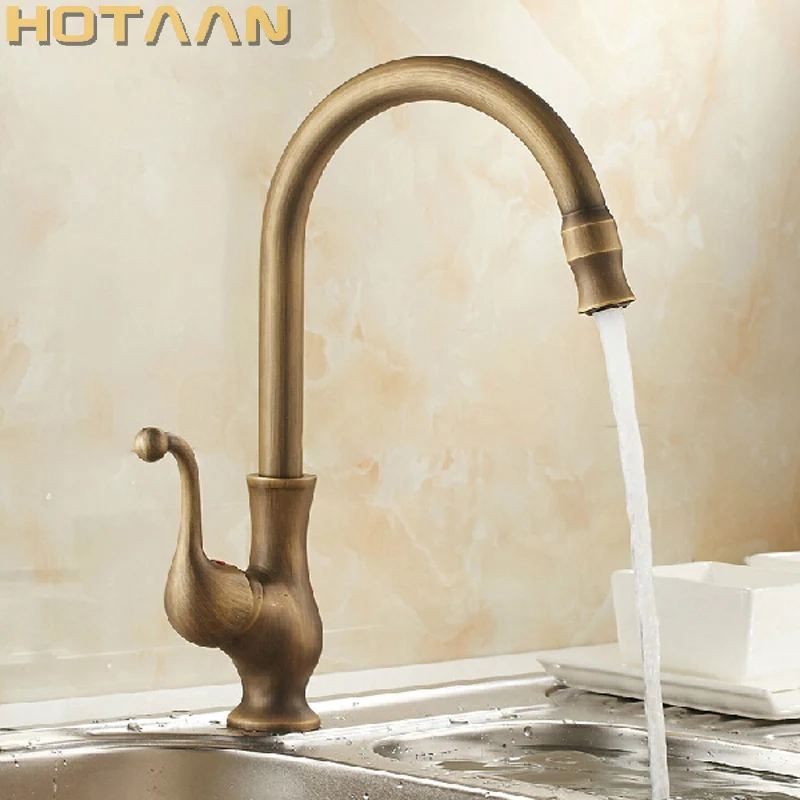  Free shipping Kitchen Faucet Antique Brass Swivel Bathroom Basin Sink Mixer Tap Cranetorneira YT-60 - 32313505983