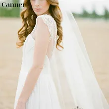 Canner 2M di Lunghezza Velo Da Sposa In Pizzo Accessori Da Sposa Cattedrale Uno Strato Bianco Avorio Matrimonio Velo Da Sposa Con Bordo Tagliato pettine