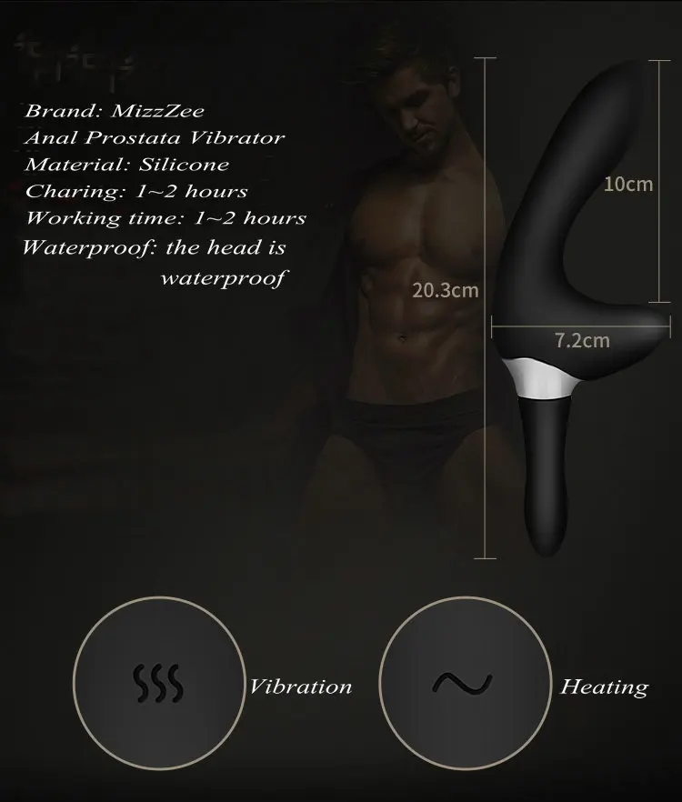 MizzZee Intelligent Heating Prostata Massage USB Rechargeable Prostate Massager for Men Anal Prostata Vibrator Sex Toys 6